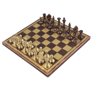 brass metal luxury chess set (copper & gold)
