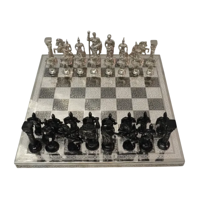 classic brass chess set with box