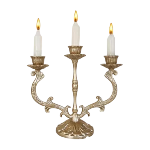 3 arms aluminium candle holder