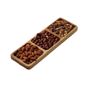 3 compartment wooden dryfruit tray