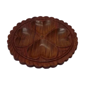 4 compartment wooden dryfruit serving tray