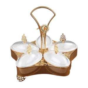 5 compartment iron dry fruit tray