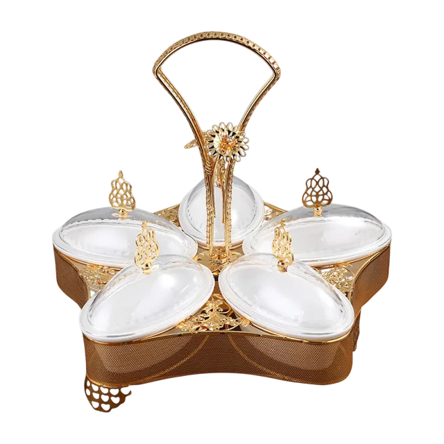5 compartment iron dry fruit tray