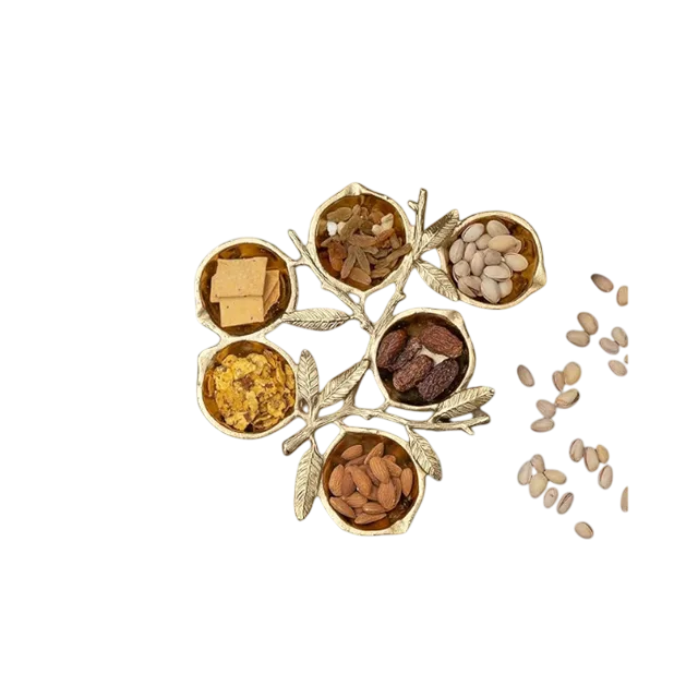 6 compartment aluminium dry fruit tray - Image 3