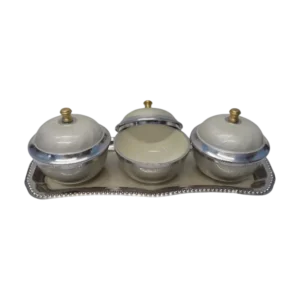 Aluminium Snack Serving bowl with tray