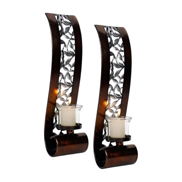 Antique iron wall hanging candle holder