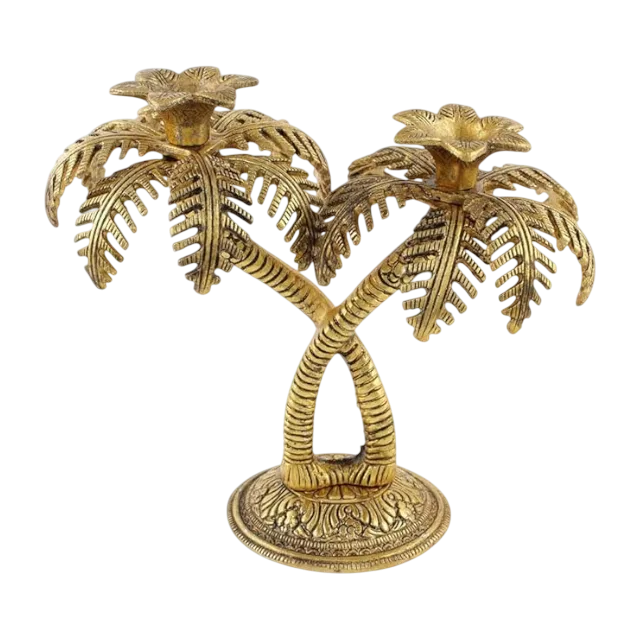 Beautiful tree style brass candle holder - Image 2