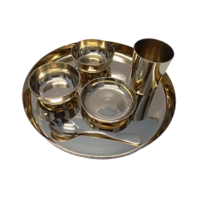 Brass thali set