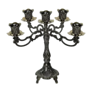 Bronze color aluminium 5 candle holder