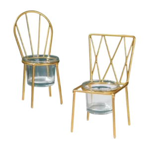 Chair style aluminium candle holder