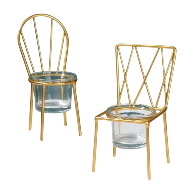 Chair style aluminium candle holder