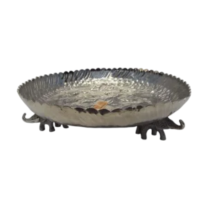 Decorative Elephant design aluminium Urli Flower Bowl