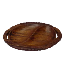 Handmade 2 section wooden dryfruit serving tray