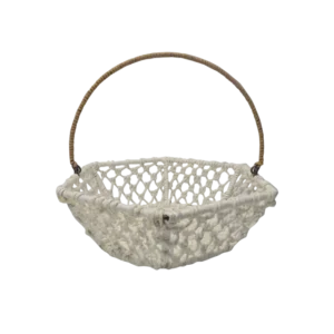 Handmade Paper Rope Hexagonal Basket With Handle