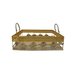 Jute And Brass Storage Basket Festival Gift
