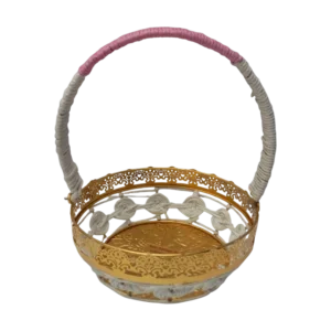 Paper Rope Round Gift Hamper Basket With Handle