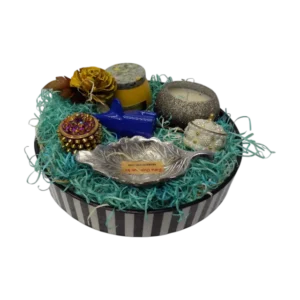 Printed round gift hamper