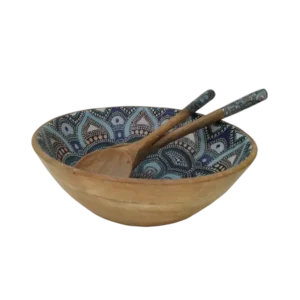 Printed wooden bowl with spoon