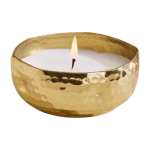 Scented soy wax candle with brass bowl