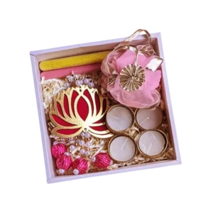 Scented soy wax candle with iron bowl diwali gift