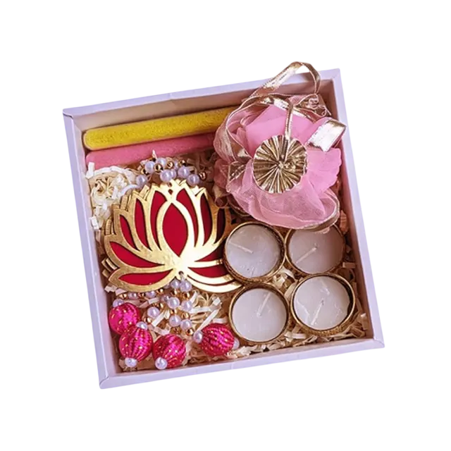 Scented soy wax candle with iron bowl diwali gift