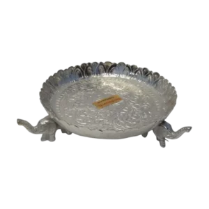 Silver Plated Round Decorative Brass Urli Bowl