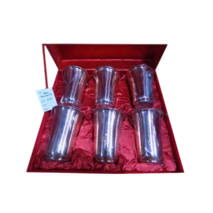 Silver plated copper water glass set of 6