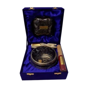 Singing bowl set with box and stand