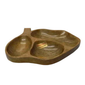 Wooden Dry Fruit Serving Tray 3 Compartments