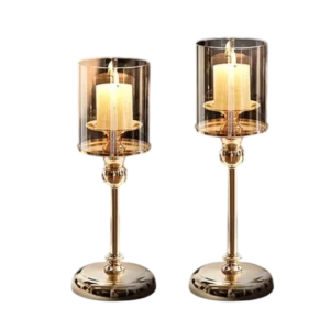 aluminium & glass candle holder