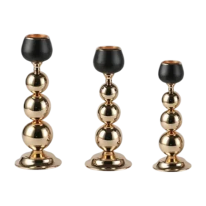 aluminium metal candle holder set of 3