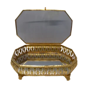 brass and glass jewellery box
