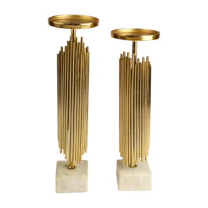 brass candle holder with marble base