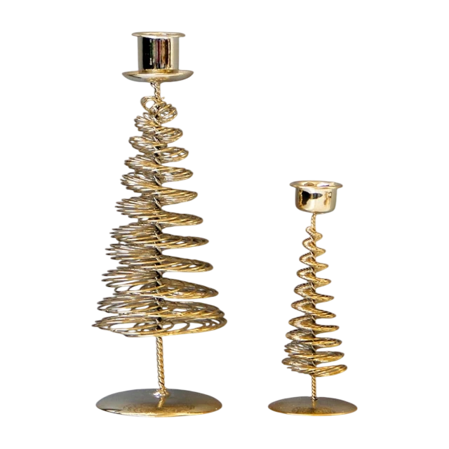 christmas tree aluminium candle holder