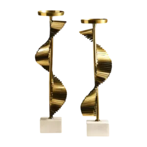 classic brass candle holder with marble base