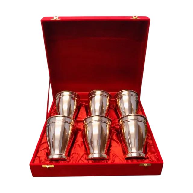 copper glass set with box