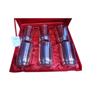 copper silver plated glass set of 6