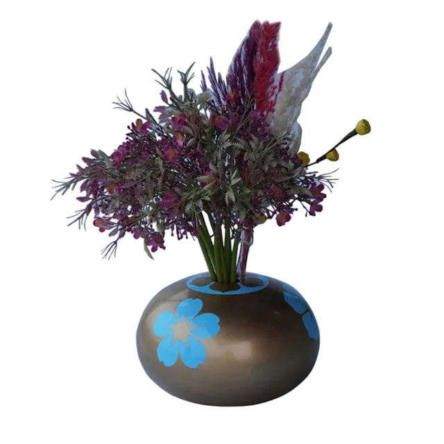 creative dual tone aluminium flower vase