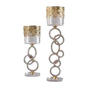 glass crystal unique metal candle holder