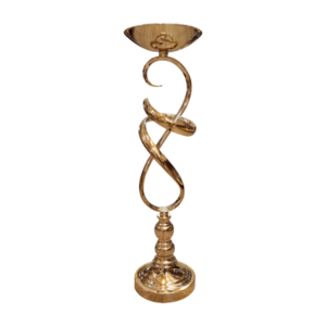 gold tone aluminium candle holder