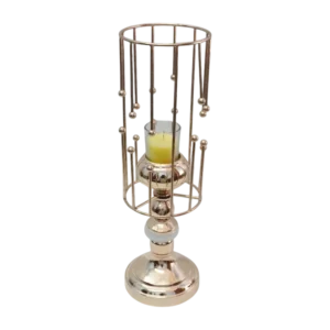 gold toned metal candle holder