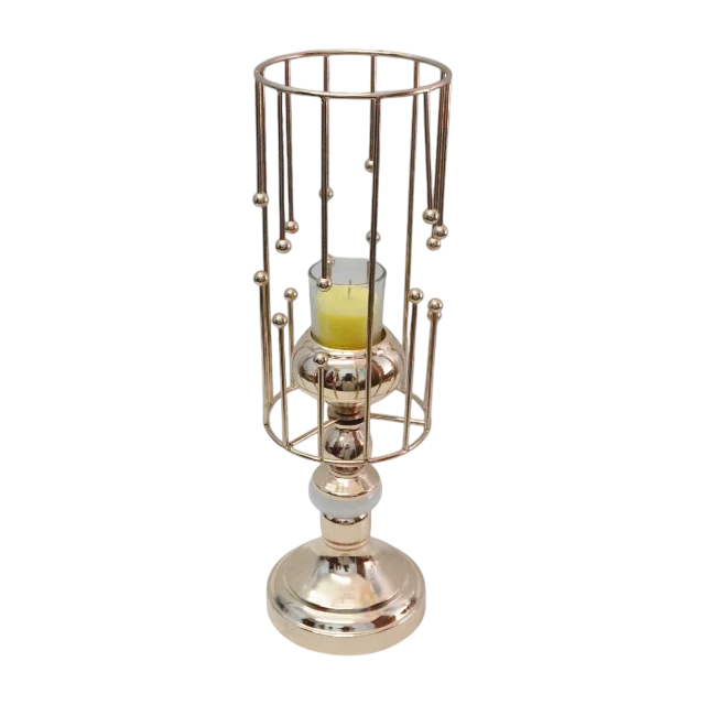 gold toned metal candle holder