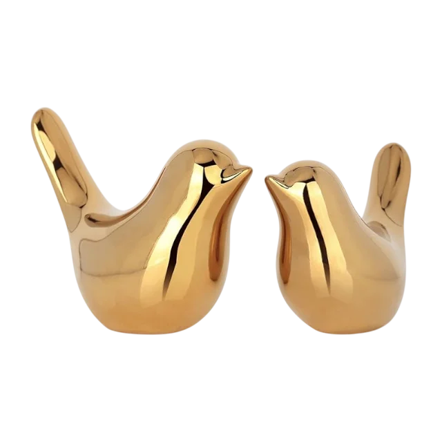 golden blessing bird aluminium figurine