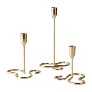 golden curve table decor aluminium candle holder