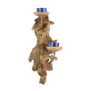 handcrafted vintage wooden candle holder