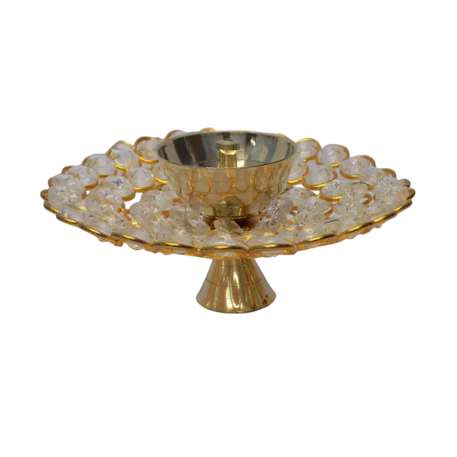 handicraft brass crystal akhand diya