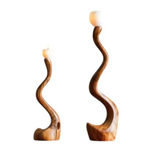 lovely hand carved wood candle holder