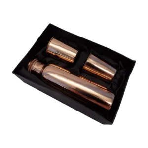 plain copper bottle with glass set