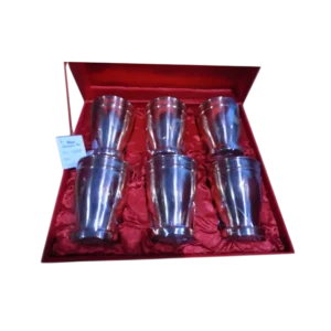 plain copper silver glow glass set of 6