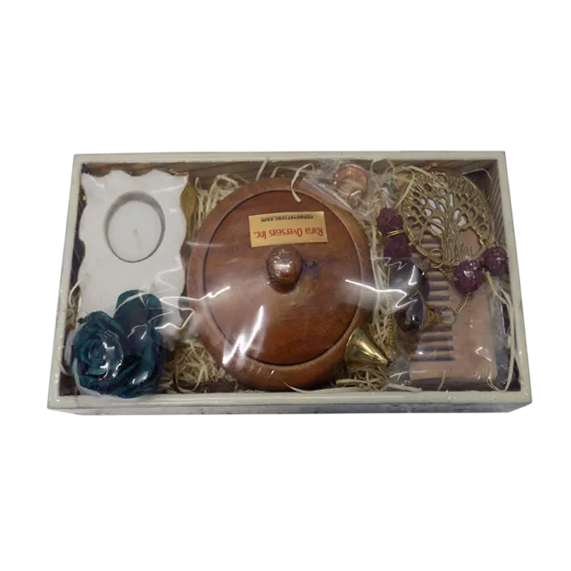 rectangular wooden gift hamper